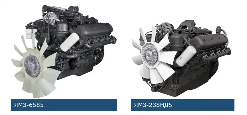 Внешний вид двигателей ЯМЗ-6585 нового поколения и ЯМЗ-238НД5